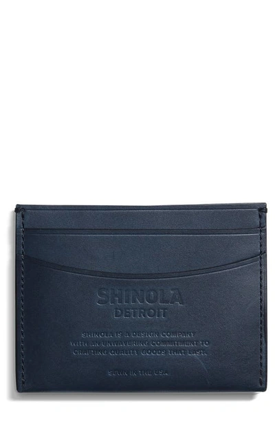 Shop Shinola Pocket Card Case In Navy