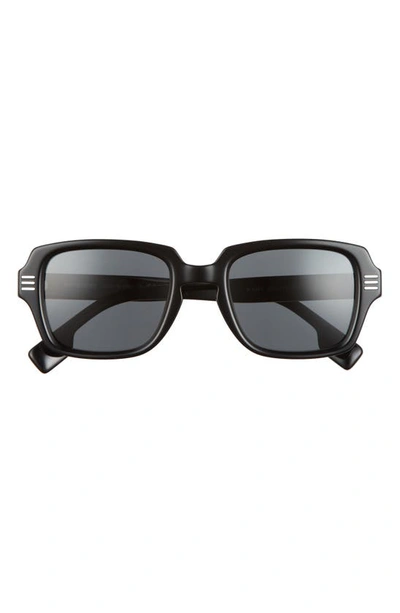Shop Burberry 51mm Rectangular Sunglasses In Black/ Dark Grey