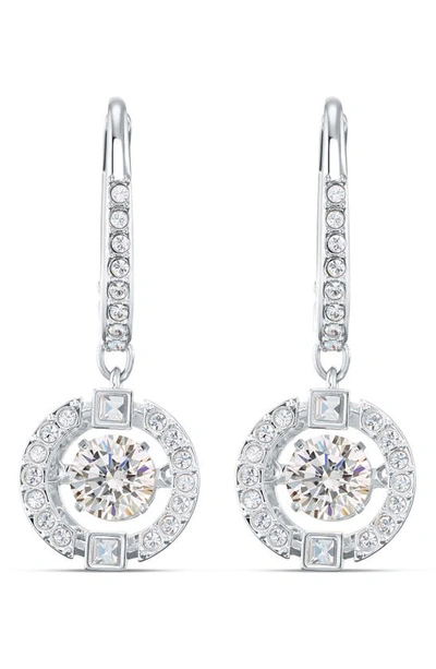 Shop Swarovski Sparkling Dancing Crystal Drop Earrings In White