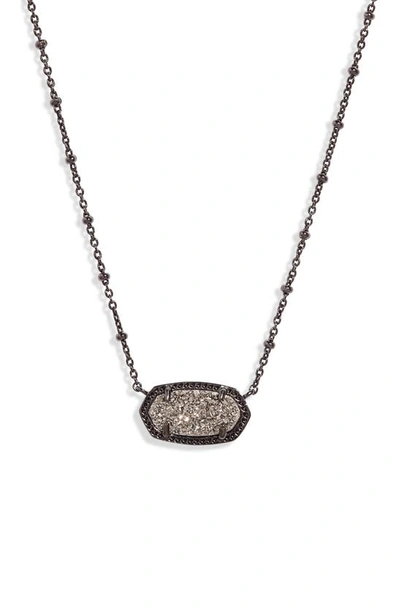 Shop Kendra Scott Satellite Elisa Pendant Necklace In Gunmetal Platinum Drusy