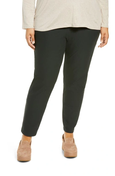 Shop Eileen Fisher High Waist Ankle Slim Pants In Ivy