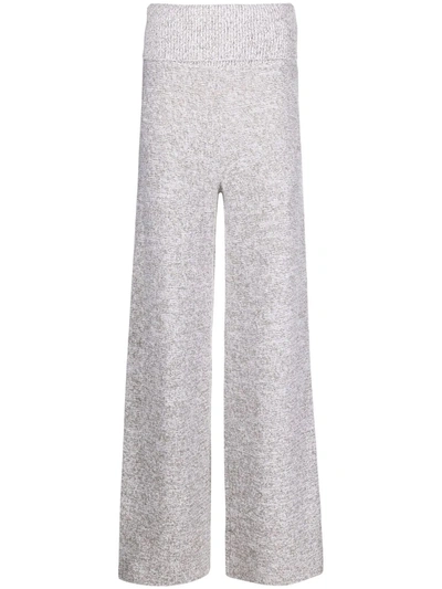 Off-white Languid Wide-leg Trousers In White ,grey