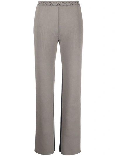 Shop Off-white Arrow-waistband Trousers In Grün