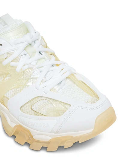 Shop Balenciaga Track Clear Sole Sneakers In Mix Of Materials In White