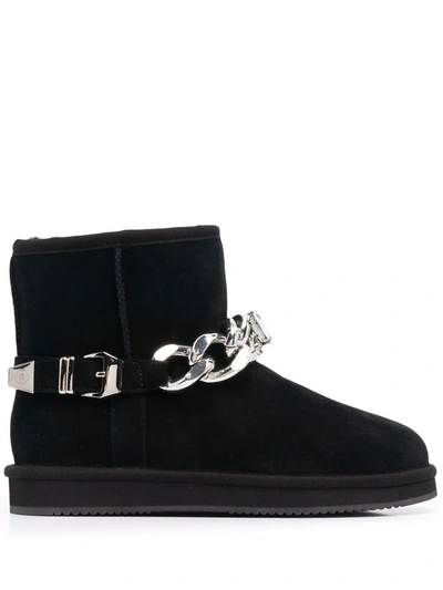 Shop Philipp Plein Chain-link Ankle Boots In 黑色