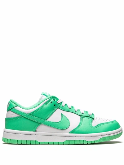 Shop Nike Dunk Low "green Glow" Sneakers In White
