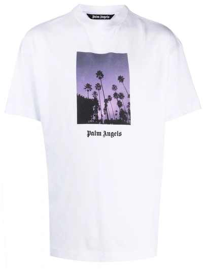 STARS AND PALMS TEE WHITE BLACK