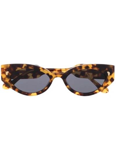 Shop Nanushka Azalea Cat-eye Sunglasses In 褐色