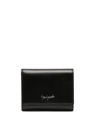 Shop Discord Yohji Yamamoto Logo-print Leather Wallet In 黑色