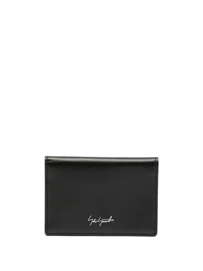 Shop Discord Yohji Yamamoto Logo-print Bi-fold Leather Wallet In 黑色