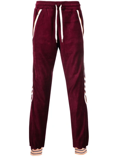 Casablanca Racing Tapered Striped Velour Track Pants In Red | ModeSens