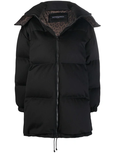 Shop Simonetta Ravizza Padded Zip-up Down Coat In 黑色