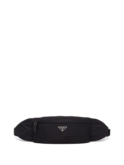 Shop Prada Logo-plaque Belt Bag In 黑色