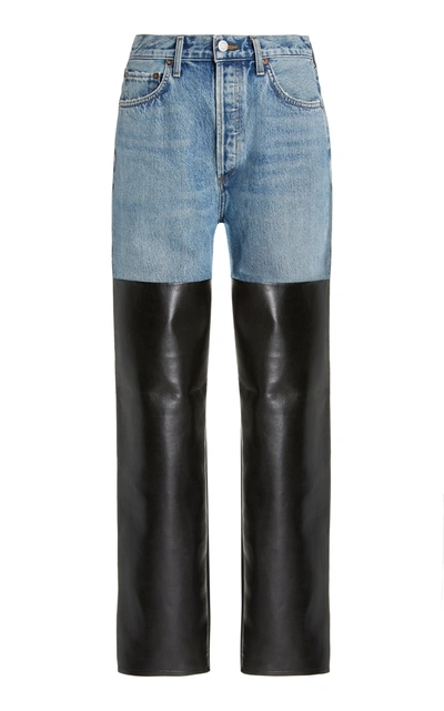 Shop Agolde Women's 90's Pinch-waist Rigid High-rise Organic Cotton Straight-leg Jeans In Multi