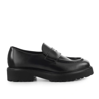 Shop Doucal's Black Penny Loafer