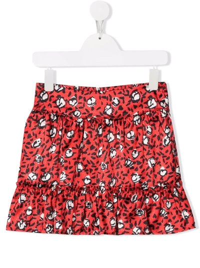 Shop The Marc Jacobs Floral Print Tiered Skirt In Red