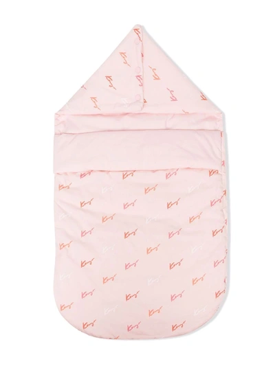 Shop Kenzo Logo Print Nest In Pink