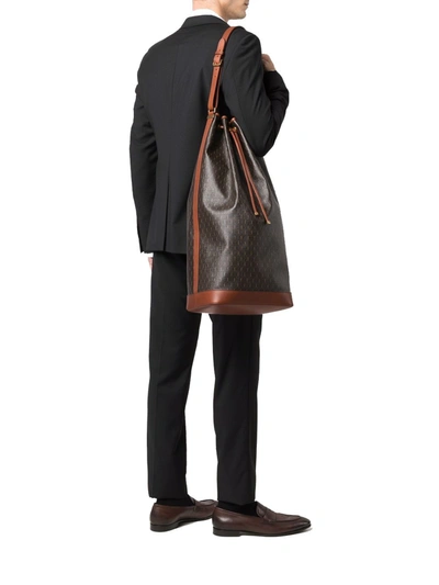 Shop Saint Laurent Men's Brown Leather Travel Bag