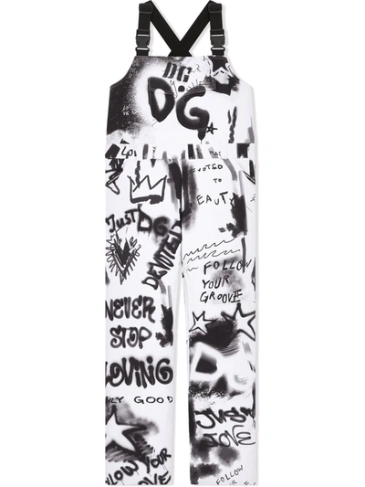 Shop Dolce & Gabbana Graffiti-print Ski Trousers In Black