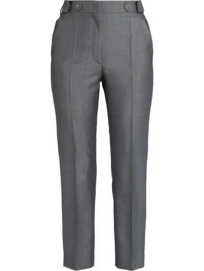 Shop Prada High-waisted Cropped Trousers In Grey