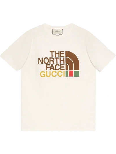Shop Gucci X The North Face Logo T-shirt In White