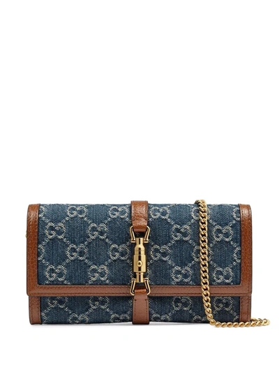 Shop Gucci Jackie 1961 Chain Wallet In Blue