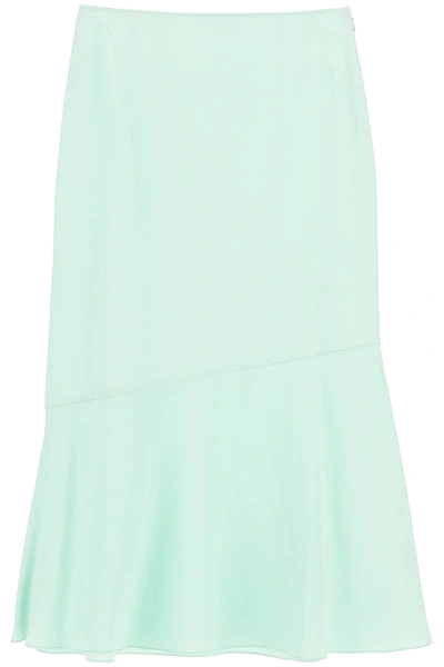 Shop Dries Van Noten Silas Satin Midi Skirt In Mint (green)