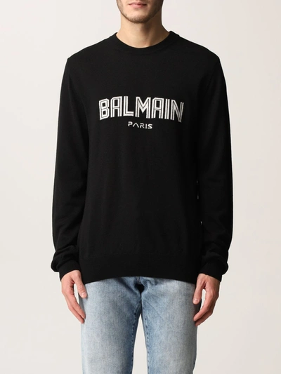 Shop Balmain Sweater Sweater Men  In Black