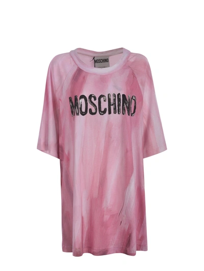 Shop Moschino Abito  Couture In Jersey Di Cotone In Rosa