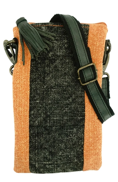 Shop Vintage Addiction Two-tone Crossbody Bag In Charcoal/persimmon
