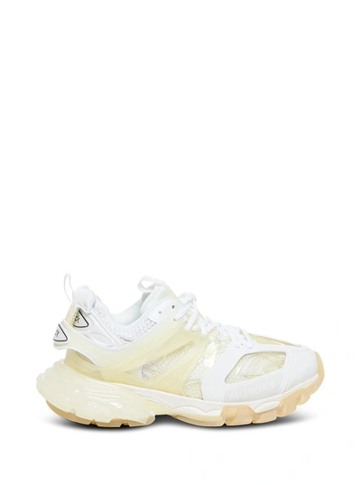 Shop Balenciaga Track Clear Sole Sneakers In Mix Of Materials In White