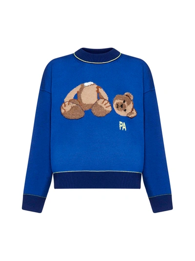 Shop Palm Angels Sweater In Blue Brown
