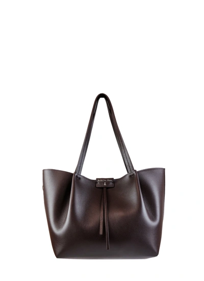 Shop Patrizia Pepe Leather Hobo Bag In Brown