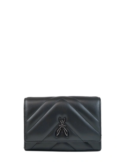 Shop Patrizia Pepe Leather Shoulder Bag In Black