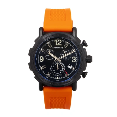 Shop Morphic M93 Series Black Dial Mens Watch Mph9305 In Black / Orange