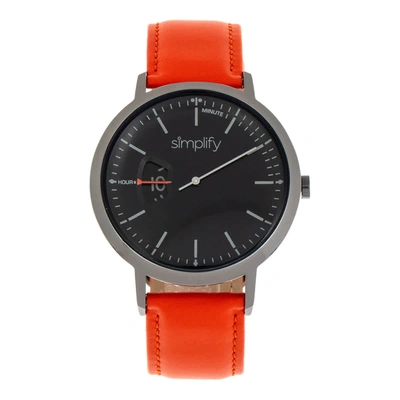 Shop Simplify The 6500 Quartz Black Dial Watch Sim6506 In Black / Gun Metal / Gunmetal / Orange