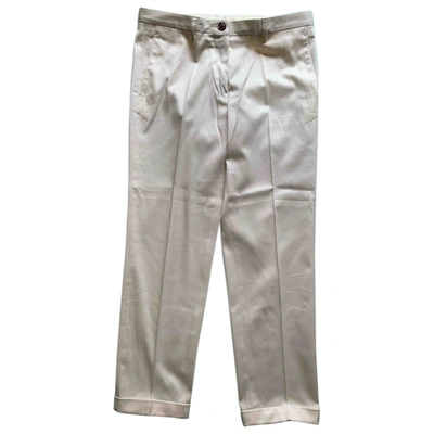 Pre-owned Mauro Grifoni Straight Pants In White
