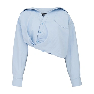 Shop Jacquemus Mejean Shirt In Light Blue
