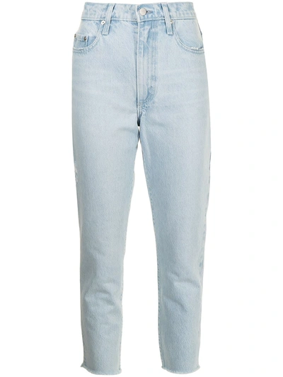 Shop Nobody Denim Bessette High-waisted Straight Leg Jeans In Blau