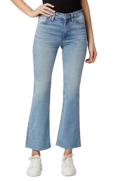 Shop Hudson Barbara High Waist Raw Hem Crop Bootcut Jeans In Lightless