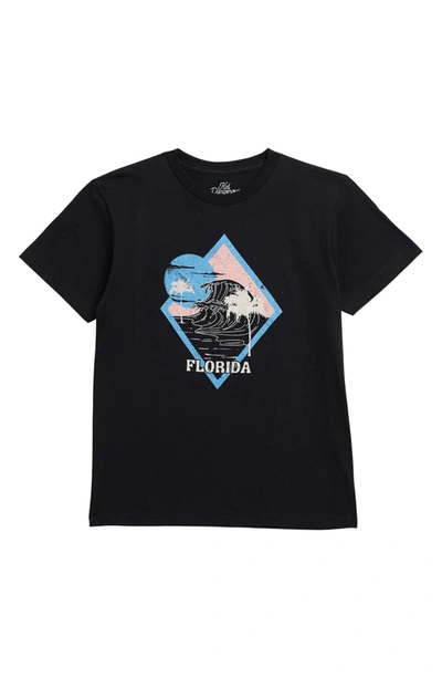 Shop Kid Dangerous Florida Wave Graphic T-shirt In Black