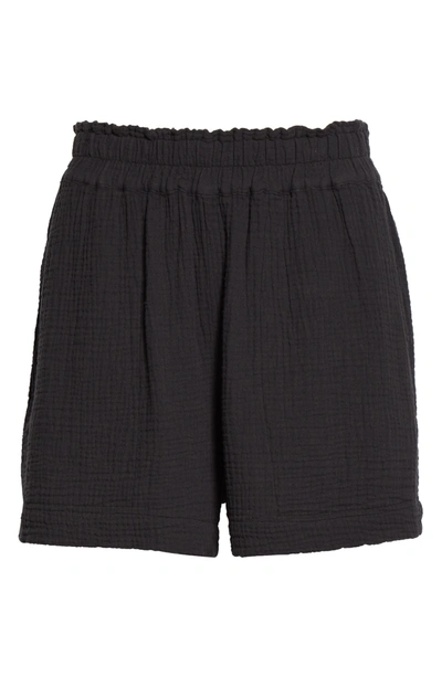Shop Rails Leighton Pull-on Cotton Shorts In Black