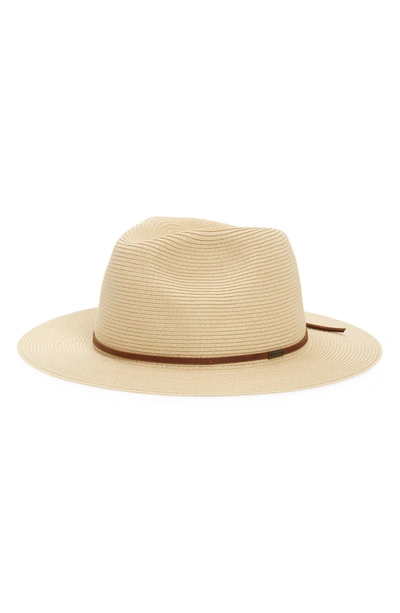 Shop Brixton Wesley Packable Straw Fedora In Tan