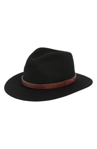 Shop Brixton Messer Fedora Hat In Black
