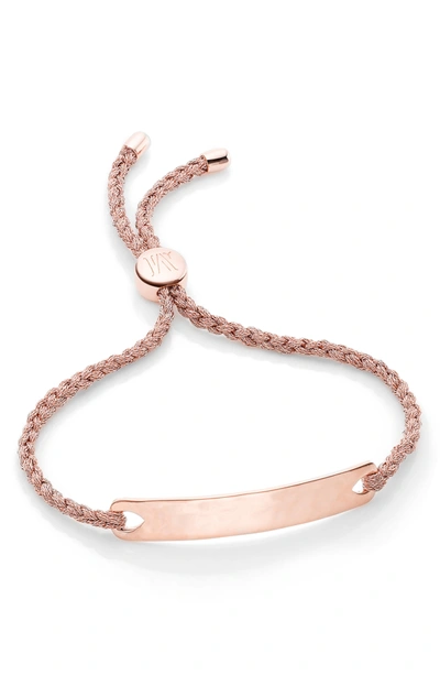 Shop Monica Vinader Havana Friendship Bracelet In Rose Gold/ Rose