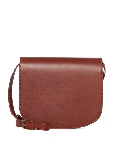 Shop A.p.c. Dina Shoulder Bag In Brown