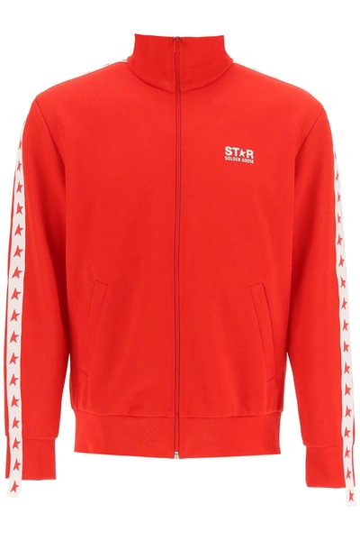 Shop Golden Goose Denis Track Jacket In Tango Red White (red)