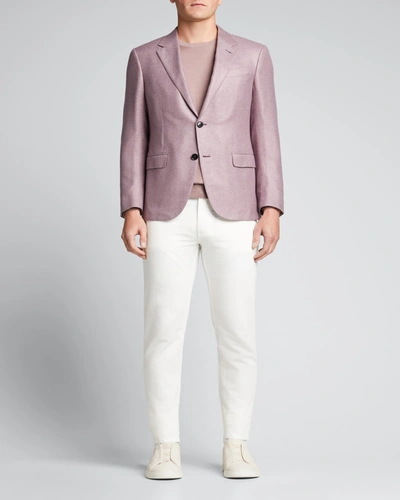 Shop Ermenegildo Zegna Men's Cashmere-silk Blazer In Purple