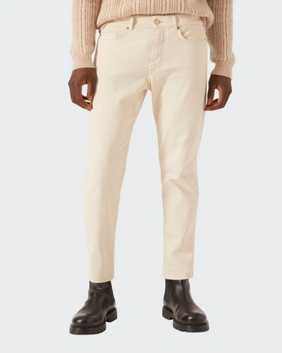 Shop Agnona Men's Cotton-cashmere 5-pocket Pants In Fog