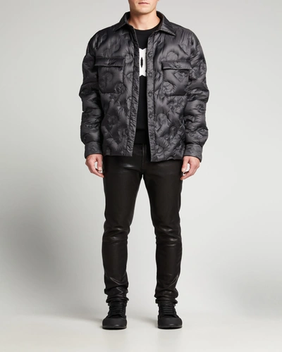 Shop Dolce & Gabbana Men's Dg-embossed Nylon Puffer Jacket In Black